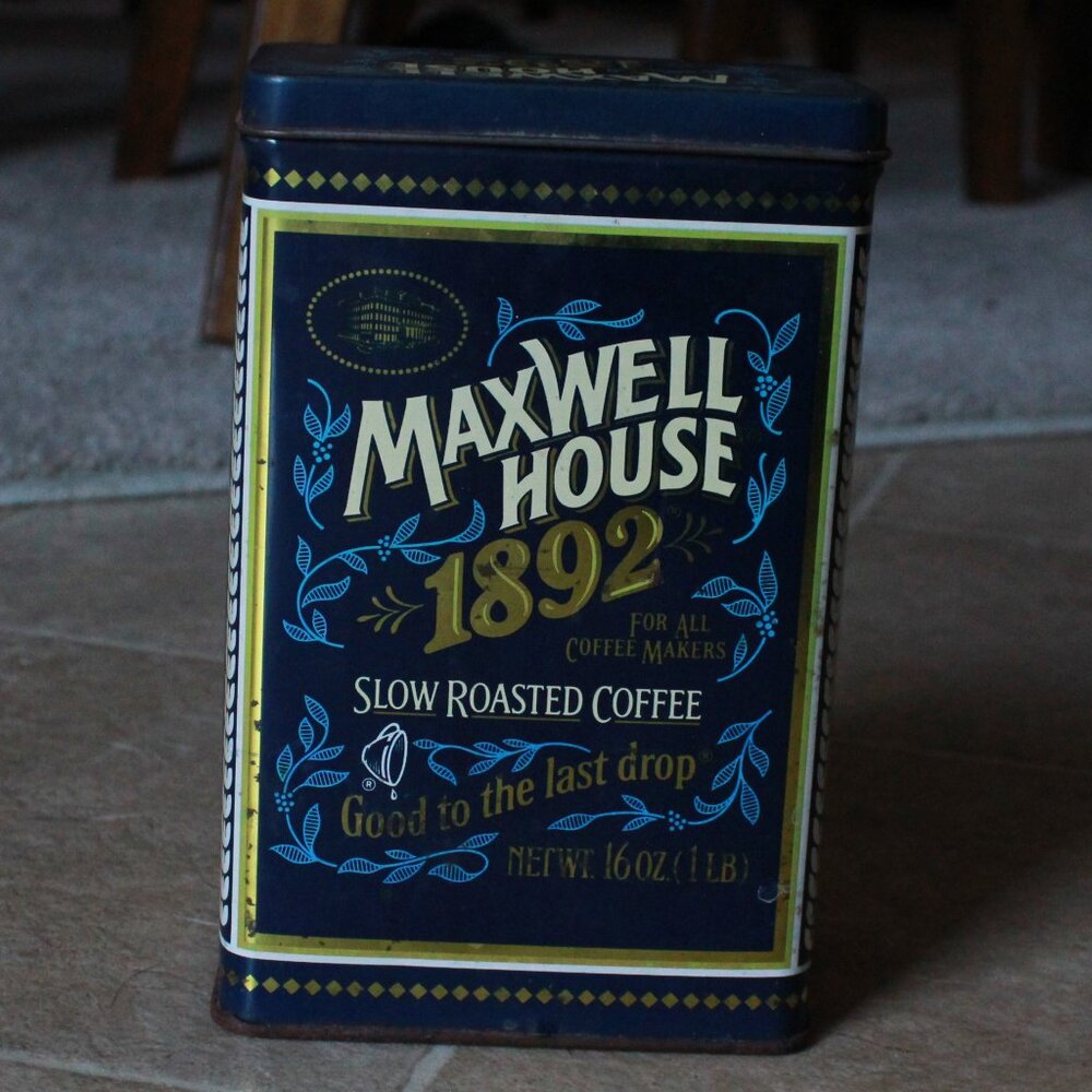 Vintage Maxwell House 1992 Storage Tin